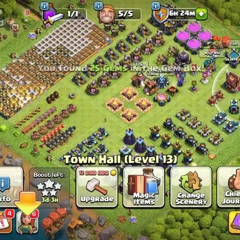 Clash of Clans Accounts High-End LV 184|TH 13-BH 8|HH 7|Limited Skin Hero|BK 55,AQ 71,GW 42,MP 41,RC 17|BM 21,BC 15|1K