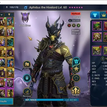 Raid: Shadow Legends Accounts Mid-Game Lv 42|520K PWR|1 Mythic(Aphidus)+14 Legend(2