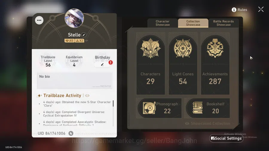 Honkai Star Rail Accounts ASIA | TL 56 | 6 Limited | Kafka,Hysilens,Loucha,M image 10