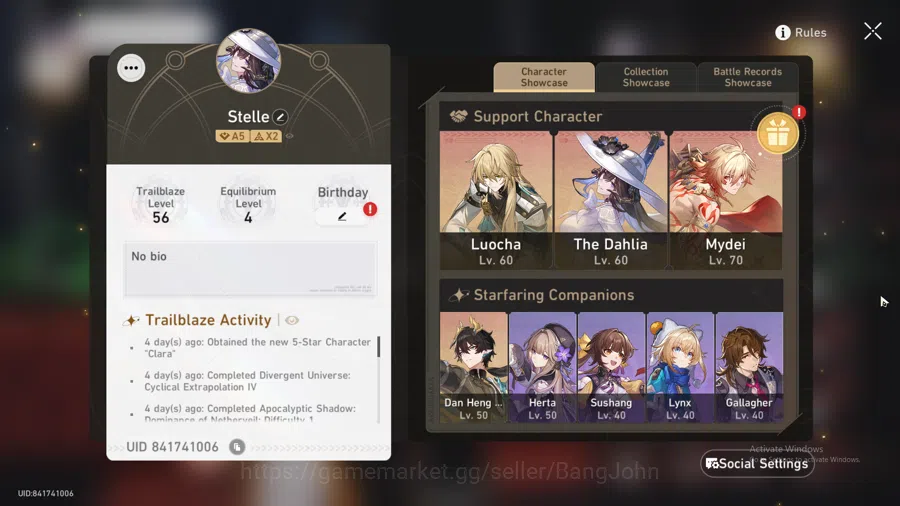 Honkai Star Rail Accounts ASIA | TL 56 | 6 Limited | Kafka,Hysilens,Loucha,M image 9