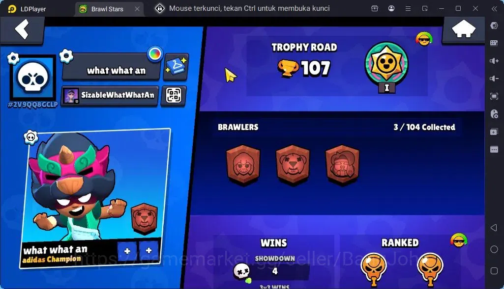 Brawl Stars Accounts Global |Trophy 107|3 Brawler|Skins 1 Mythic,1Epic| Bling 6956|Protect Off|Check SS BRS299B 2