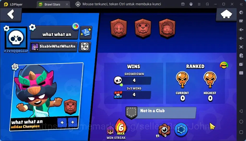 Brawl Stars Accounts Global |Trophy 107|3 Brawler|Skins 1 Mythic,1Epic| Bling 6956|Protect Off|Check SS BRS299B 3
