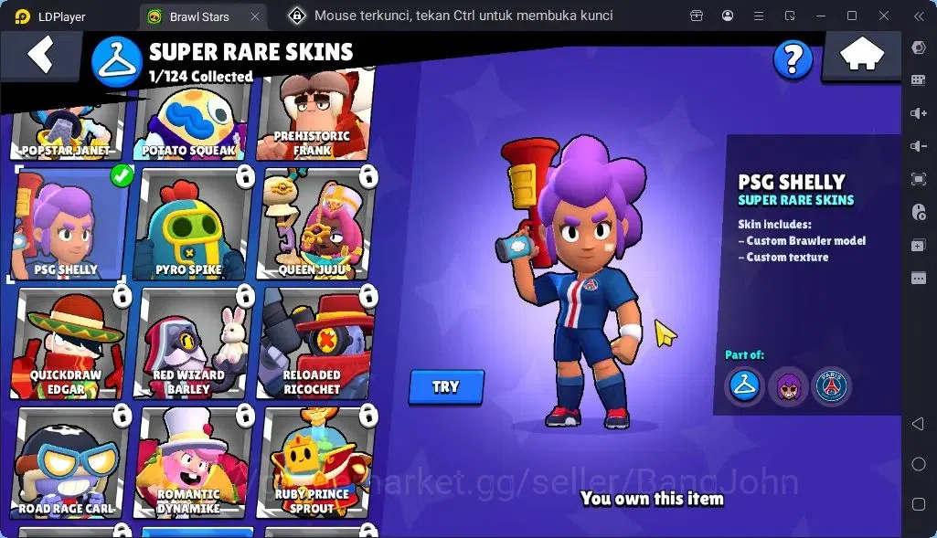 Brawl Stars Accounts Global |Trophy 107|3 Brawler|Skins 1 Mythic,1Epic| Bling 6956|Protect Off|Check SS BRS299B 7