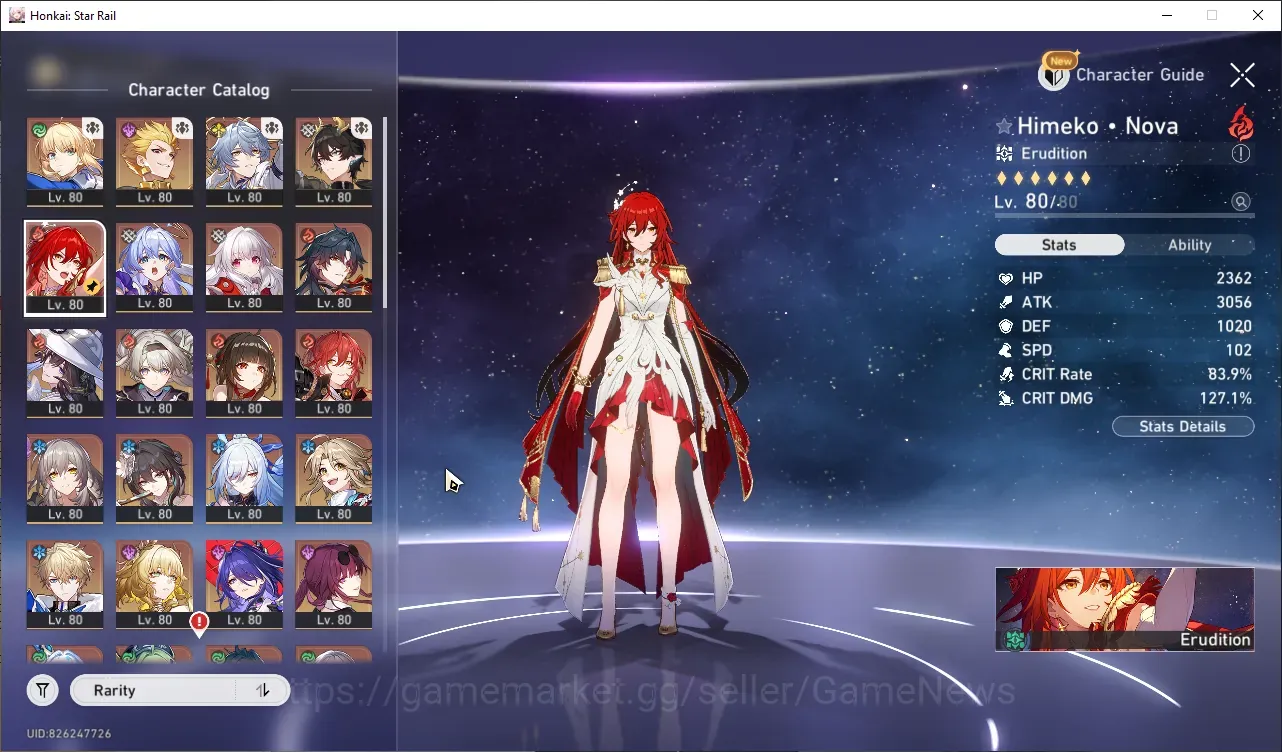 Honkai Star Rail Accounts Others Asia|TL 70|23 Limited|8 Char with Signature LC|CerydraE1,RMei 1