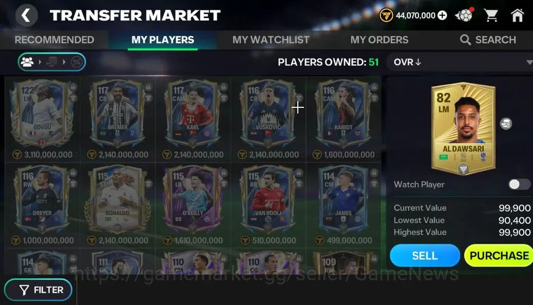 EA SPORTS FC Mobile Accounts OVR 117/17B Value|3,7K Gems|Van Dijk,Bellingham,Si image 13