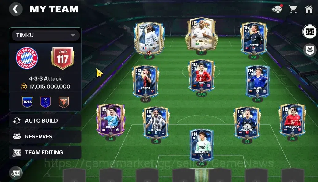 EA SPORTS FC Mobile Accounts OVR 117/17B Value|3,7K Gems|Van Dijk,Bellingham,Si image 2