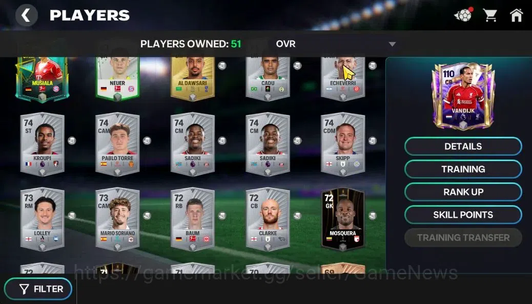 EA SPORTS FC Mobile Accounts OVR 117/17B Value|3,7K Gems|Van Dijk,Bellingham,Si image 5