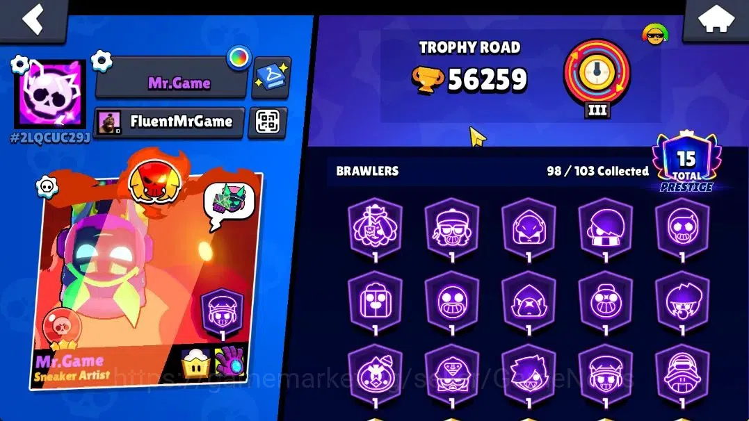 Brawl Stars Accounts Lv 164|56K Trophy|98 Brawlers 57 Max Lvl|UL Sirius image 4
