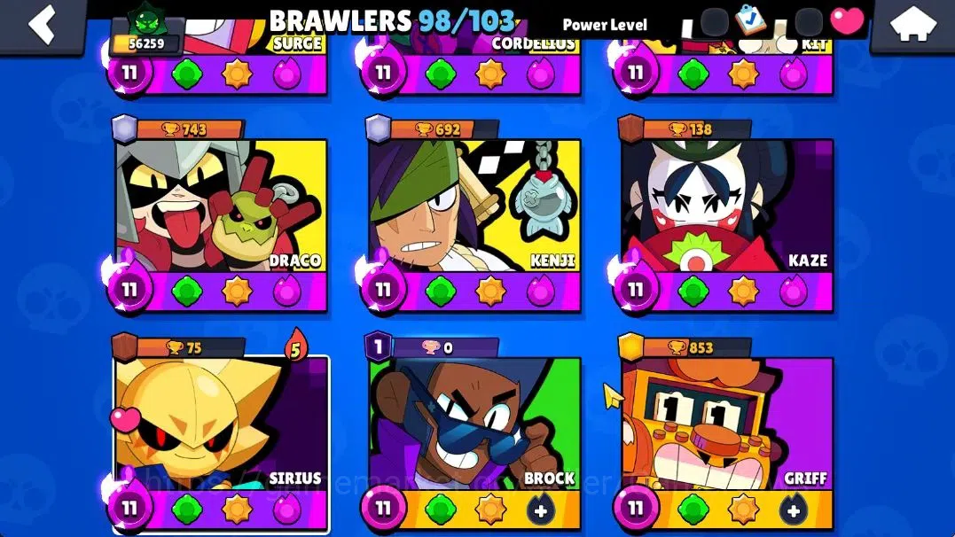 Brawl Stars Accounts Lv 164|56K Trophy|98 Brawlers 57 Max Lvl|UL Sirius image 5