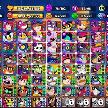 Brawl Stars Accounts Lv 164|56K Trophy|98 Brawlers 57 Max Lvl|UL Sirius image 1