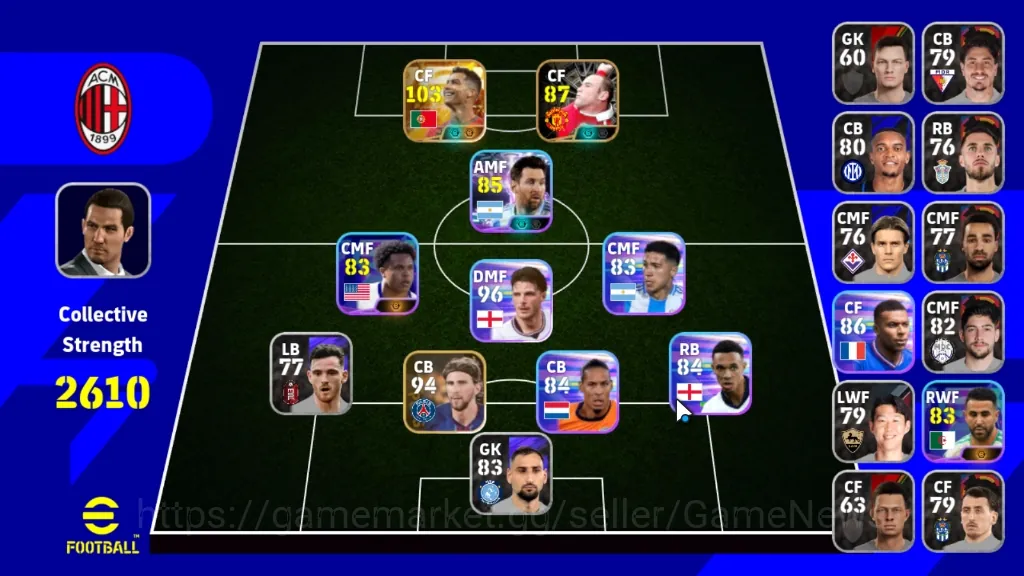 eFootball Accounts Others Android|Power 2610|Big Time Cristiano Ronaldo 23 Jun'26|Epic Wayne Rooney|Show Time Lionel 1
