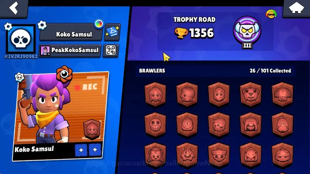 Brawl Stars Accounts 1356 Trophy|8K Bling 139 Gem|26 Brawlers 3 Max Lvl image 2