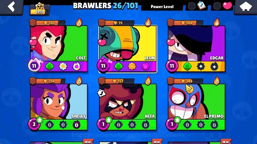 Brawl Stars Accounts 1356 Trophy|8K Bling 139 Gem|26 Brawlers 3 Max Lvl image 5