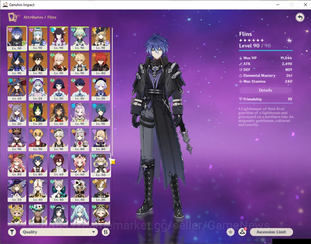 Genshin Impact Accounts ASIA|AR59|Prime Team Flins|7Limited+4(*5Weapon)|Fl image 15