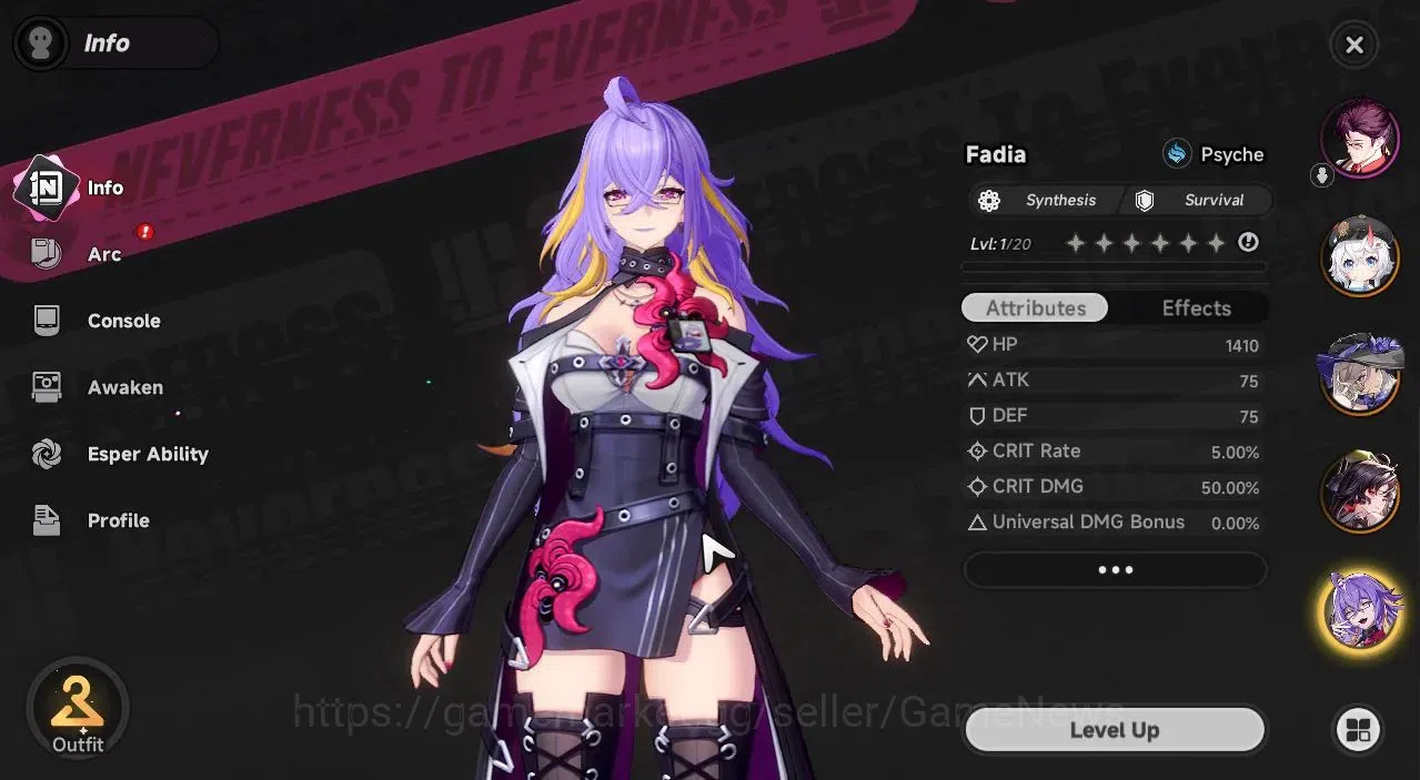 Neverness to Everness Accounts Global EU|HL 3|4 SSR [Hotori,Jiuyuan,Sakiri,Fadia] image 4