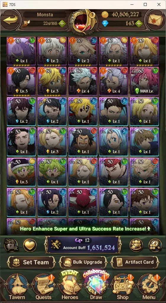 The Seven Deadly Sins: Grand Cross Accounts Asia|1,6M CC|144 DM+98 LS|4 LR+6 UR+Manny Collab|N image 5