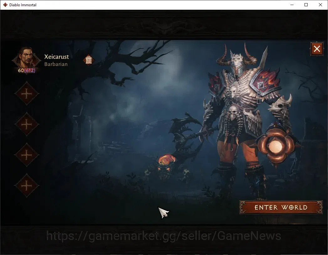 Diablo Immortal Accounts Mid-Tier SEA - Izual|CS ON|Lv 60 (612)|Barbarian|CR 33k|Reso 360|Paragon Harbinger|Inferno I|Take 1