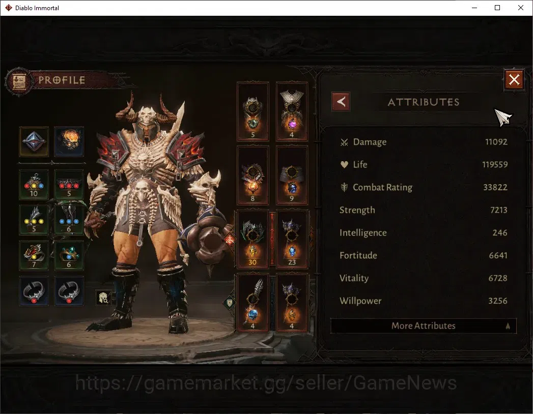 Diablo Immortal Accounts Mid-Tier SEA - Izual|CS ON|Lv 60 (612)|Barbarian|CR 33k|Reso 360|Paragon Harbinger|Inferno I|Take 3