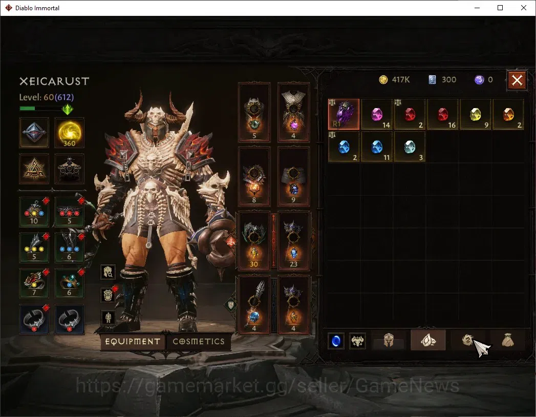 Diablo Immortal Accounts Mid-Tier SEA - Izual|CS ON|Lv 60 (612)|Barbarian|CR 33k|Reso 360|Paragon Harbinger|Inferno I|Take 6