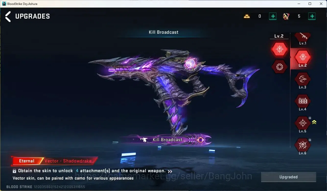 Blood Strike Accounts ASIA | Eternal Vector Lv2, Desert Eagle Lv1 | Eter image 4