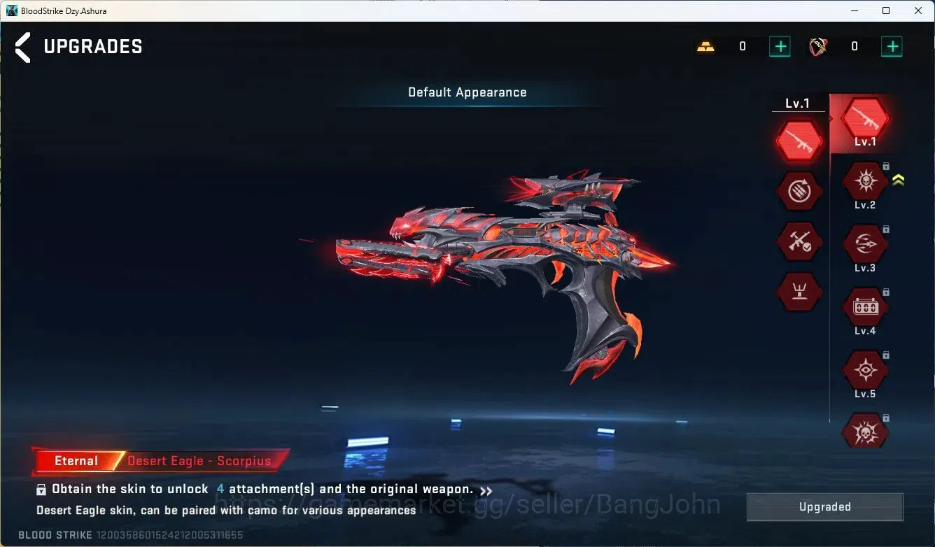 Blood Strike Accounts ASIA | Eternal Vector Lv2, Desert Eagle Lv1 | Eter image 5