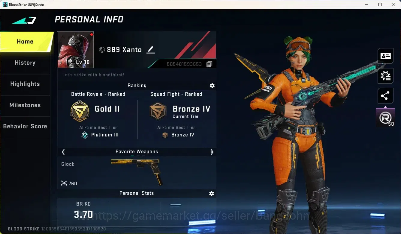 Blood Strike Accounts Rare Skin ASIA|1 Eternal:M1887-Netherflame|3 Legendary Gun|Check SS BS2194B 1