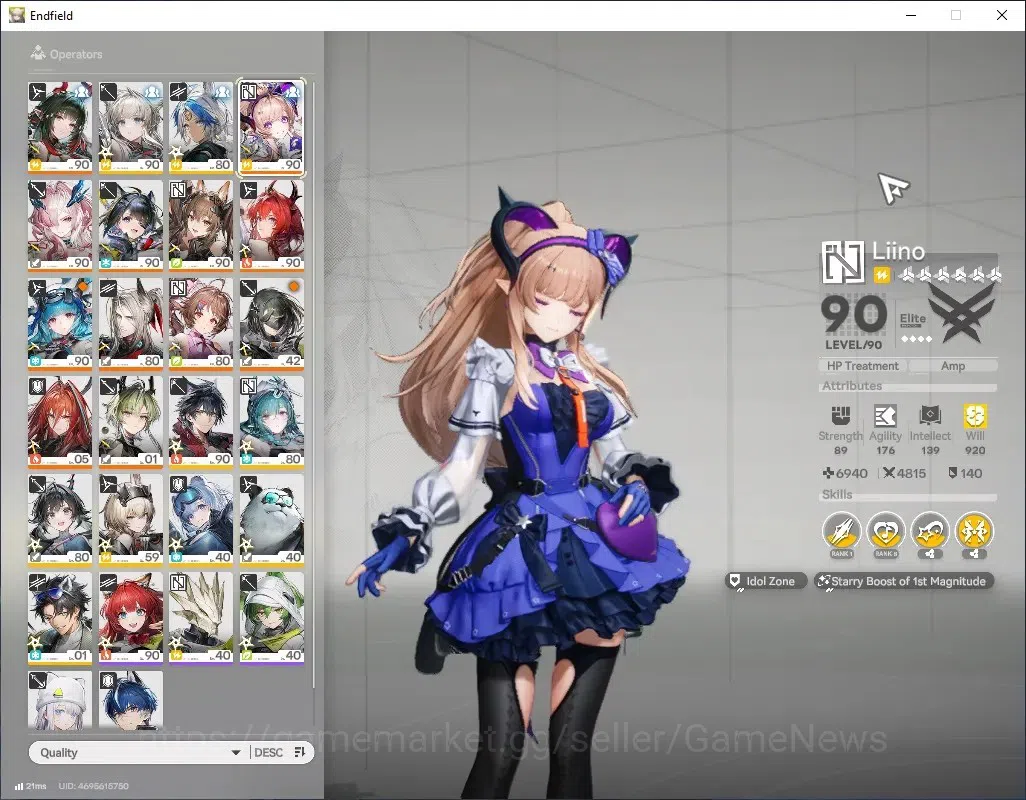 Arknights: Endfield Accounts Asia|Lv 60|11 SSR 6 Limited 23(*6Weap)|(Liino,LaevatainP2,GilbertaP1,Tangtang,Fangyi)+Sign,Mi 1