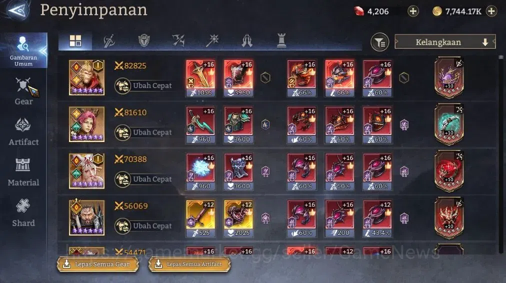 Watcher of Realms Accounts GLOBAL 60x|1,4M Power|4,5K Gems|2 Lord[Elddr,Rygar image 17