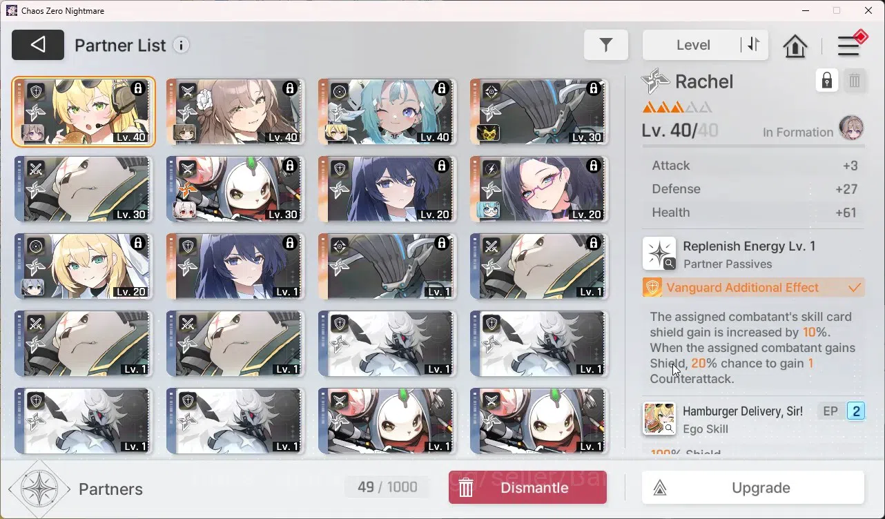 Chaos Zero Nightmare Accounts Asia | Lvl 32 | 3 SSR | Thipera | Adelheid | Veron image 3