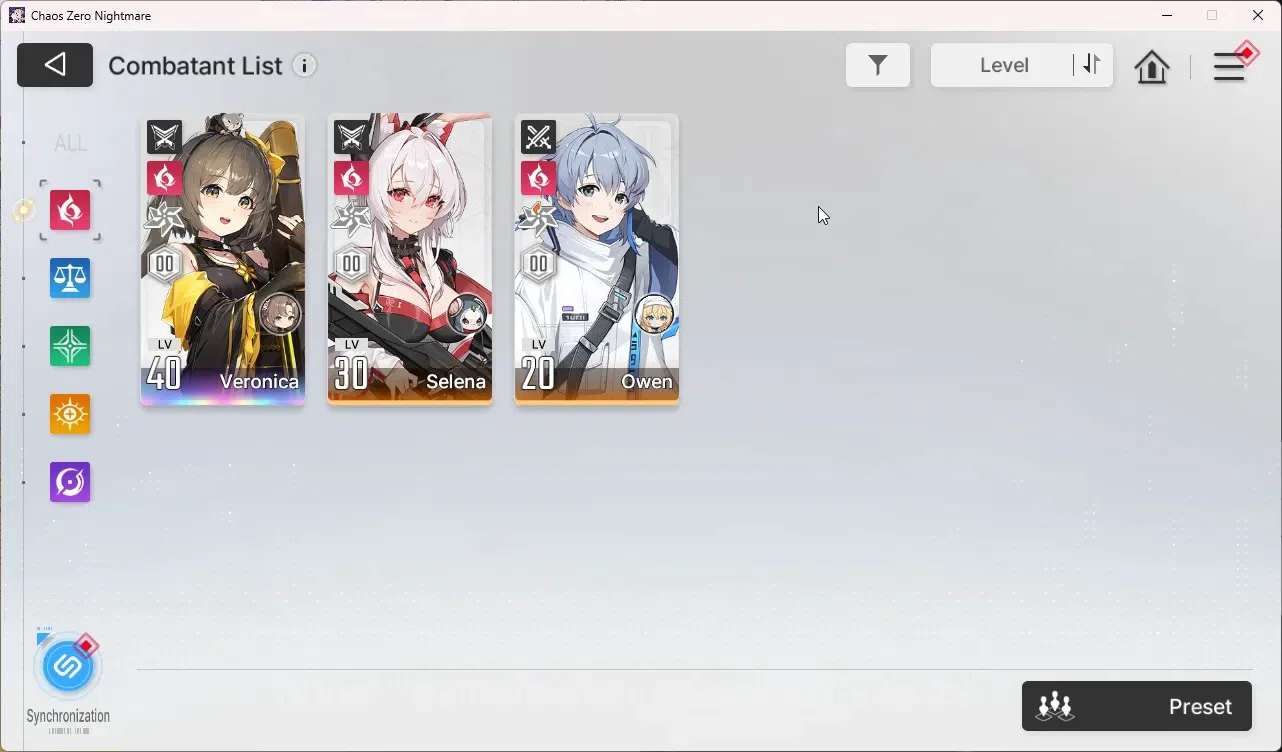 Chaos Zero Nightmare Accounts Asia | Lvl 32 | 3 SSR | Thipera | Adelheid | Veron image 8
