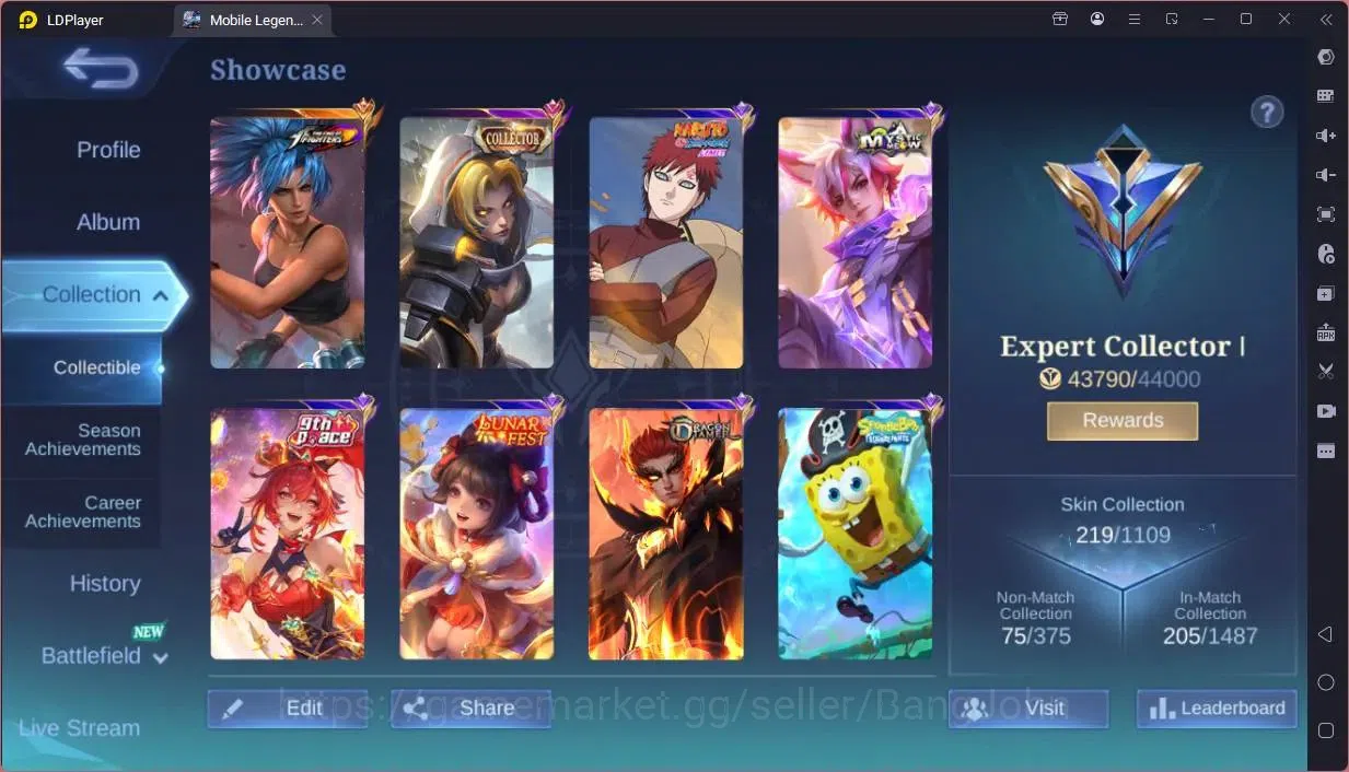 Mobile Legends: Bang Bang Accounts Global|Hero 132|Skin 219|Expert|KOF Karina|CC Nata image 2