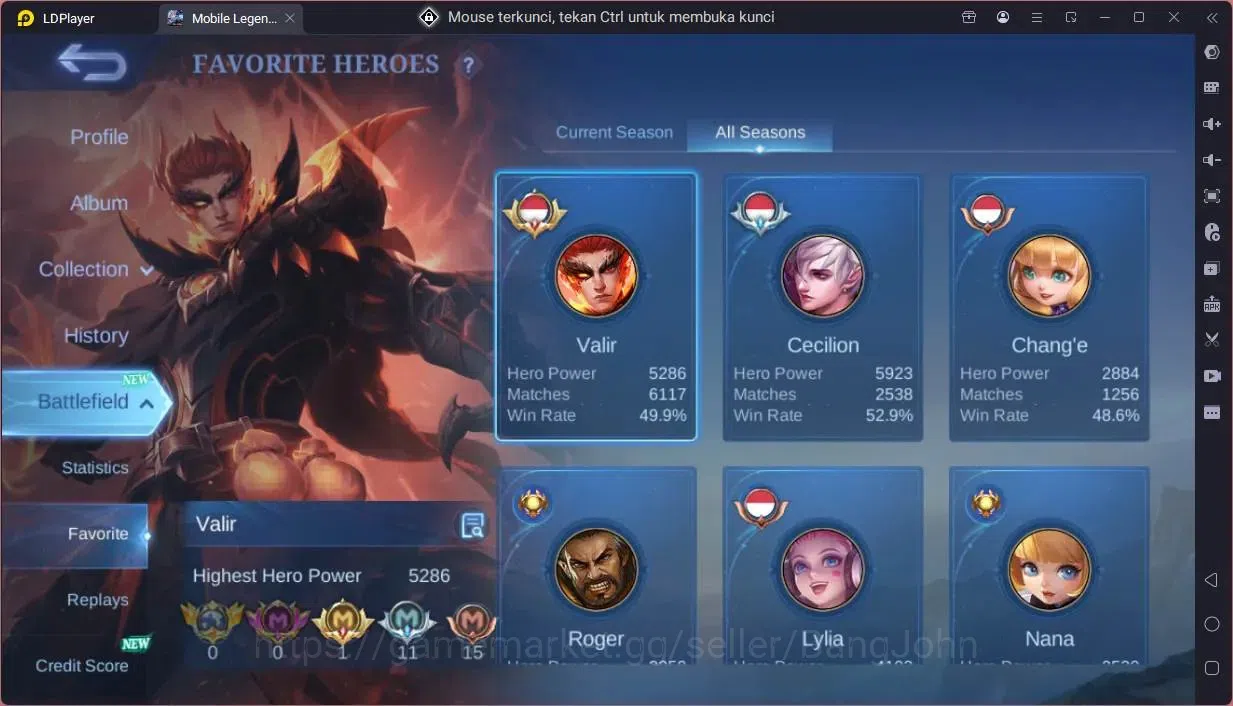 Mobile Legends: Bang Bang Accounts Global|Hero 132|Skin 219|Expert|KOF Karina|CC Nata image 4