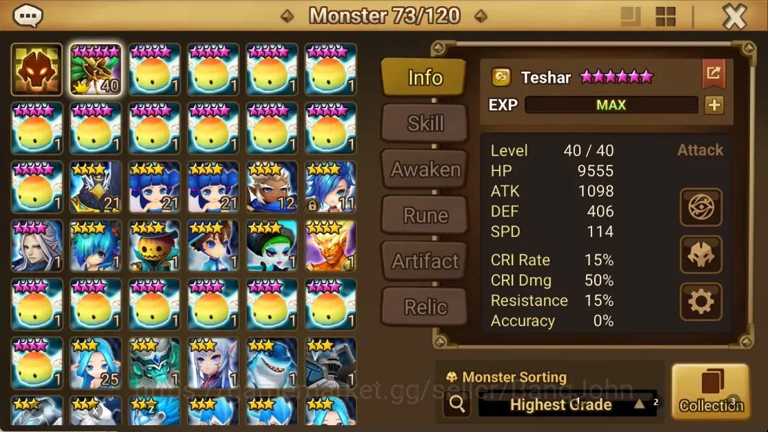 Summoners War: Sky Arena Accounts GLOBAL | NB 5 TESHAR,Starter Gacha 115 12Y+160 11Y image 2