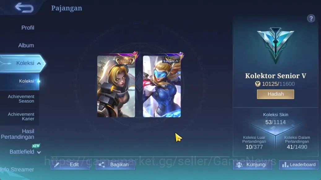 Mobile Legends: Bang Bang Accounts Hero 42|Skin 53|Collector Natalia,Valentine Fanny, image 3