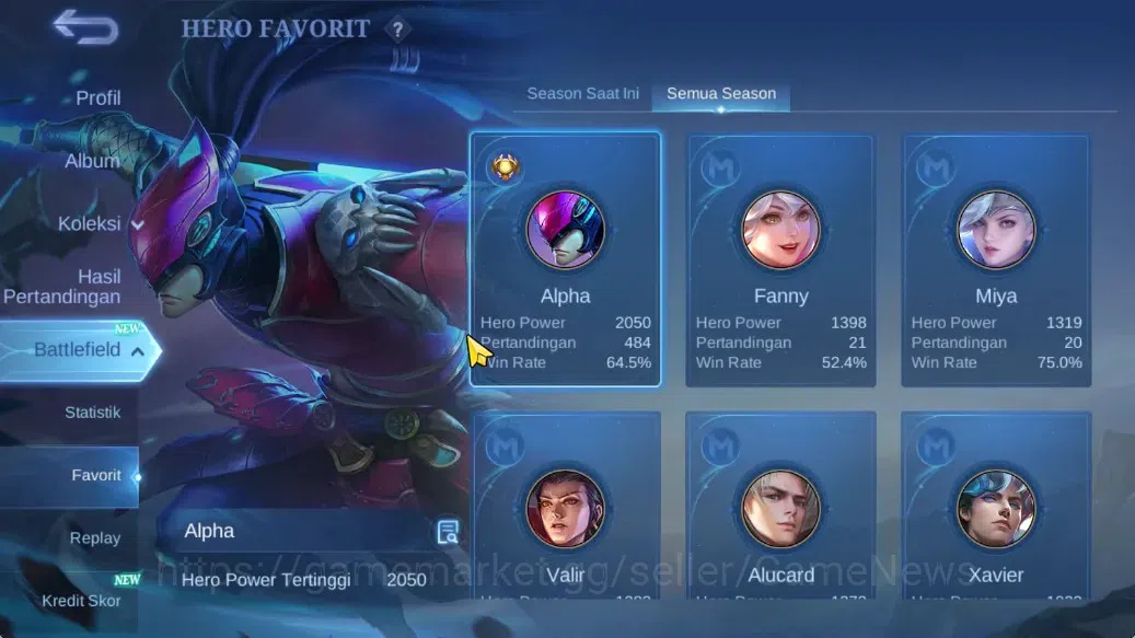 Mobile Legends: Bang Bang Accounts Hero 42|Skin 53|Collector Natalia,Valentine Fanny, image 5