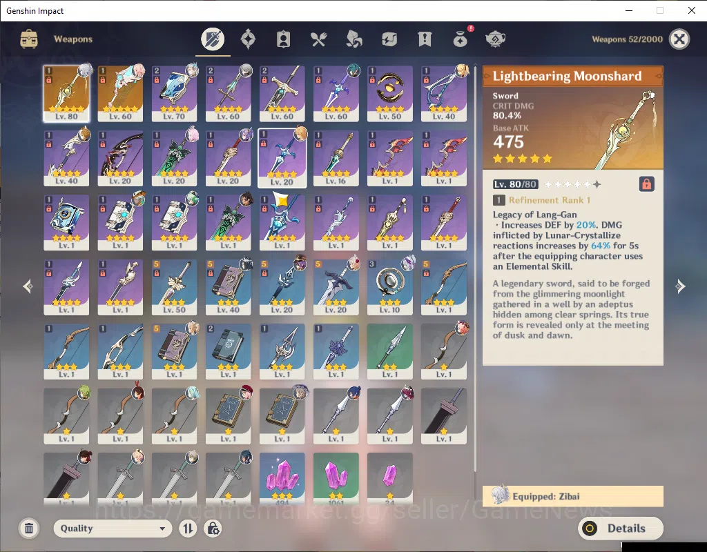 Genshin Impact Accounts ASIA|AR 49|3 Limited+2(*5Wep)|Zibai+Sign,Linnea,Ne image 5