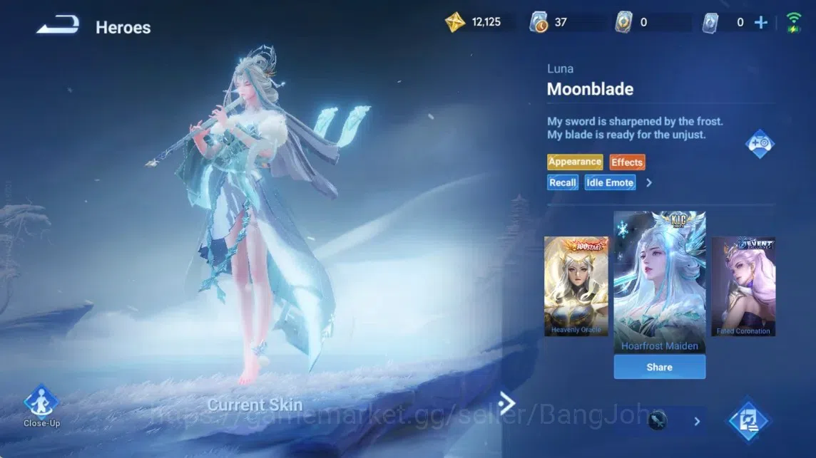 Honor of Kings Accounts Rare Skin Global|94H 46S|AOT Jing [Mikasa]|KIC Luna|Epic Solarus&Lotusdancer|AOT Mayene 10