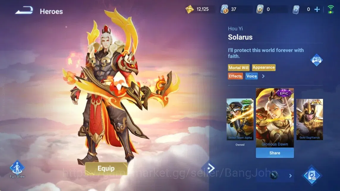 Honor of Kings Accounts Rare Skin Global|94H 46S|AOT Jing [Mikasa]|KIC Luna|Epic Solarus&Lotusdancer|AOT Mayene 11