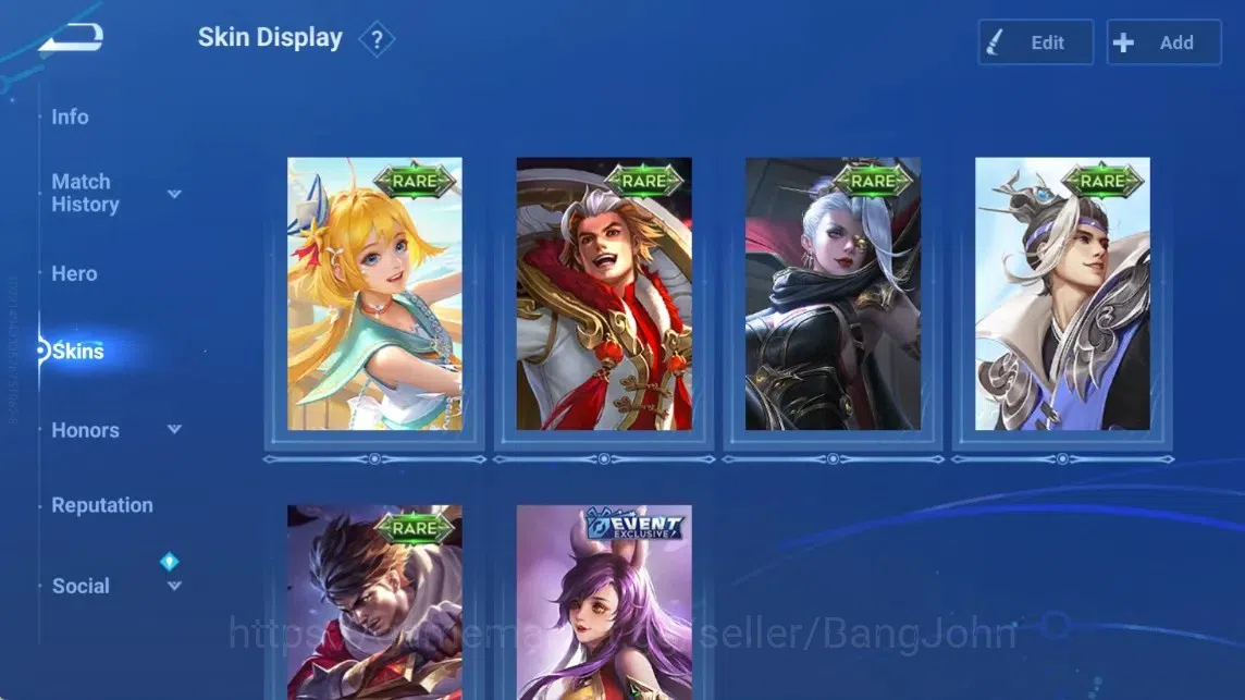 Honor of Kings Accounts Rare Skin Global|94H 46S|AOT Jing [Mikasa]|KIC Luna|Epic Solarus&Lotusdancer|AOT Mayene 8