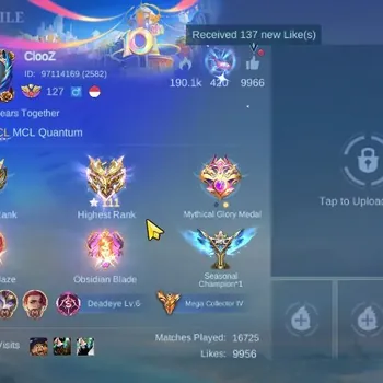 Mobile Legends: Bang Bang Accounts Collector ASIA|Hero 138|Skin 541|Mega|Legend Alu+Valir|3 Collector|Naruto Sasuke+Vale|KOF