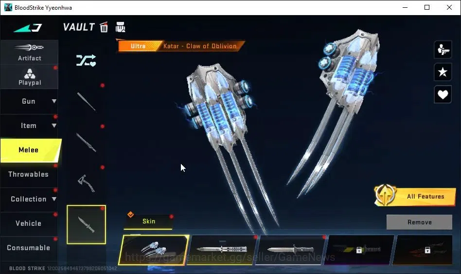 Blood Strike Accounts ASIA|ETERNAL Uzi-Star Chaser Lv3|ULTRA Melee Katar image 5