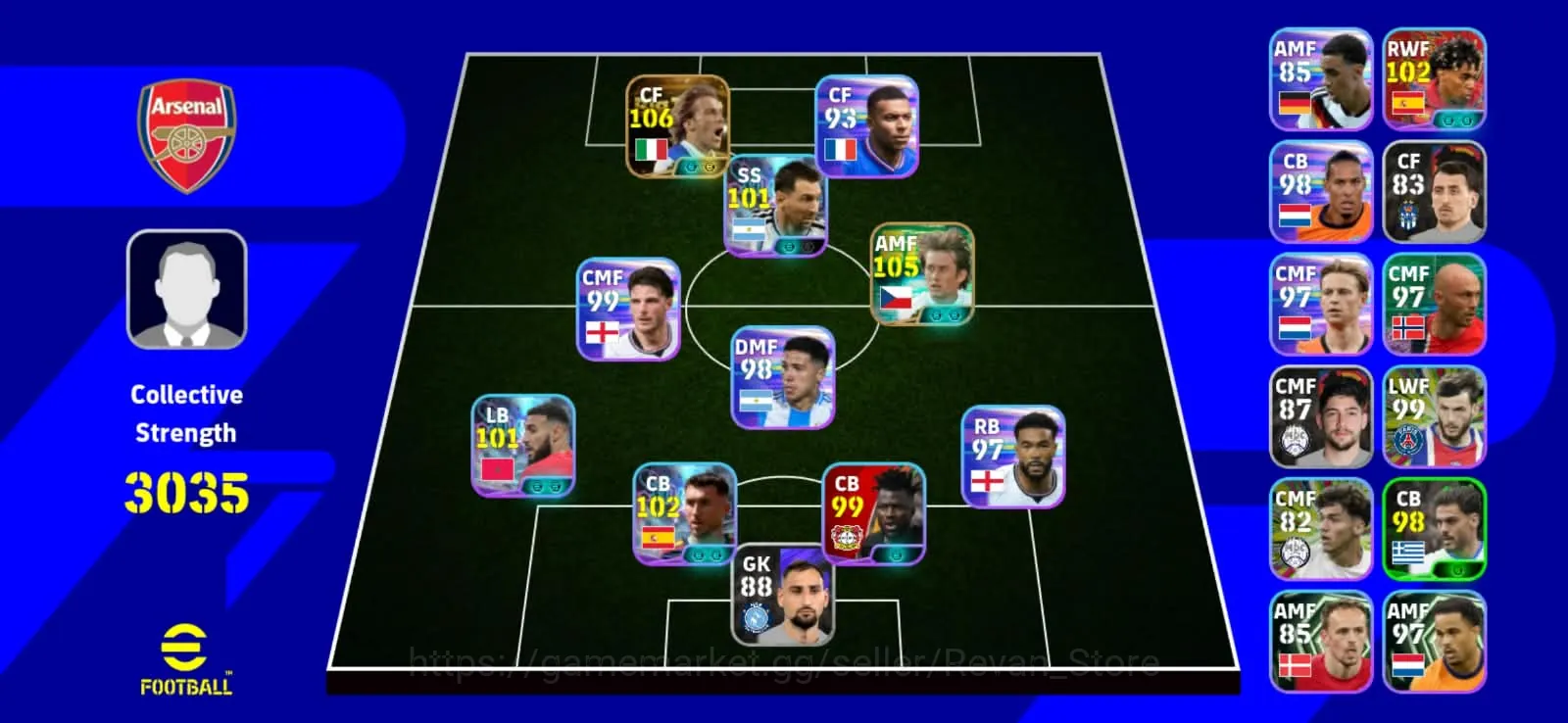 eFootball Accounts Mid-Tier Big Time Del Piero | Epic Tomas Rosicky |collective 3000 1