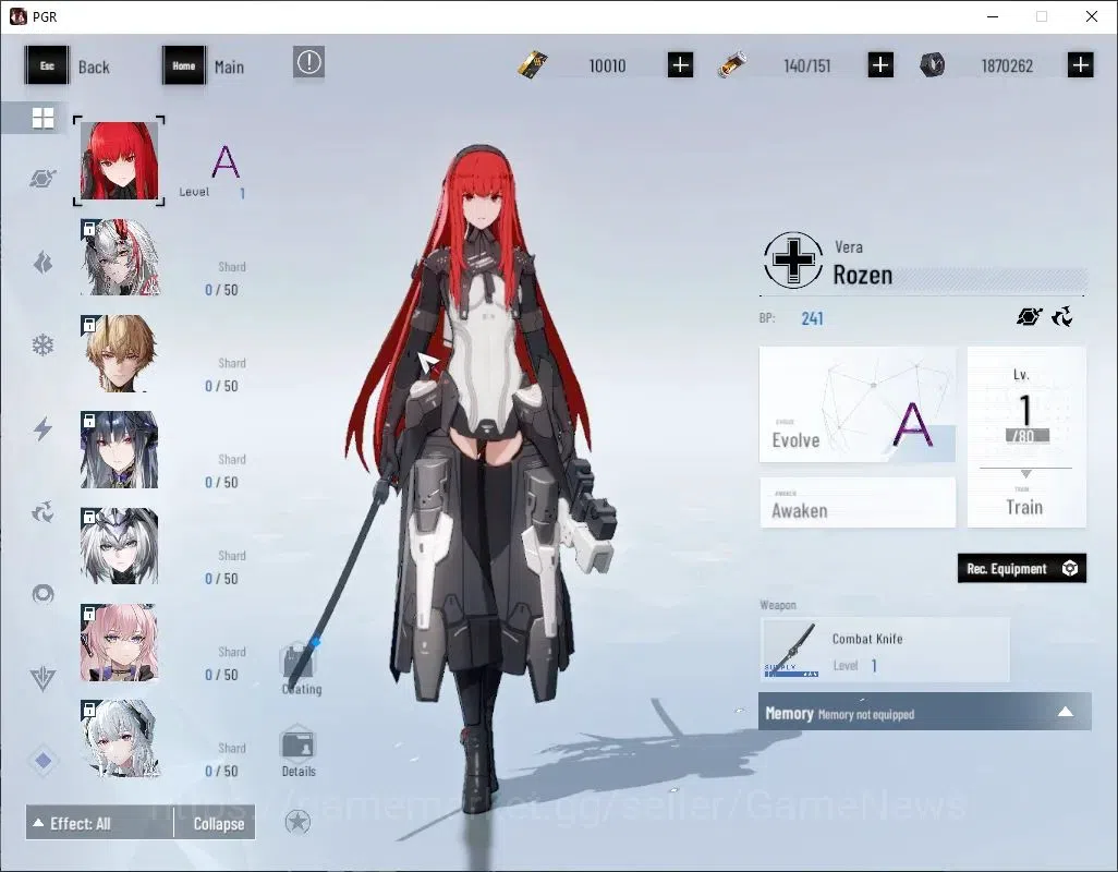 Punishing: Gray Raven Accounts Asia|Lv 52|10K BC,5,2K YC,10K BlueC|S Lucia CW,S C image 4