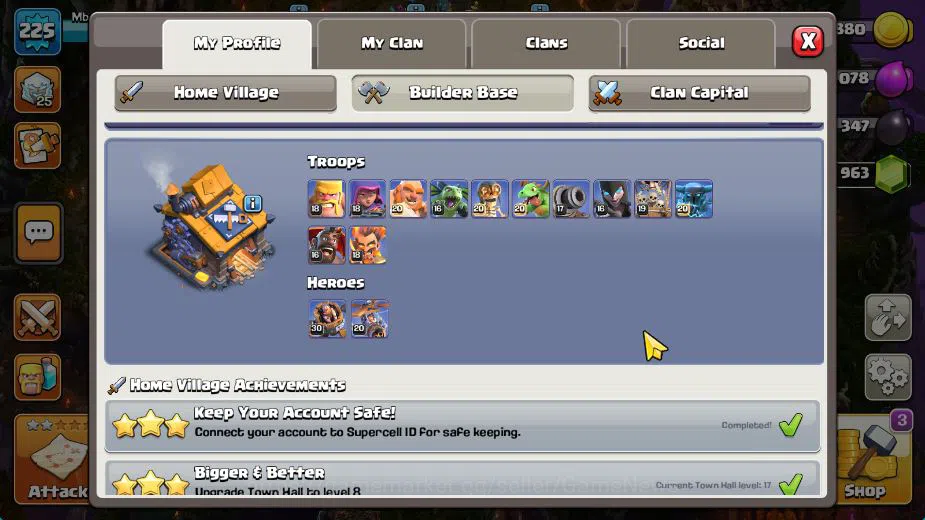 Clash of Clans Accounts TH 17-BH 10|Near MAX|LV 225|HH 11|BK 73,AQ 83,GW 6 image 5