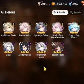Epic Seven Accounts High-End GLOBAL UnVerif|NewEra|9 ML(BArunka,AB Vildre,Straze,BW Iseria,etc)+Aram,AS Flan,AW