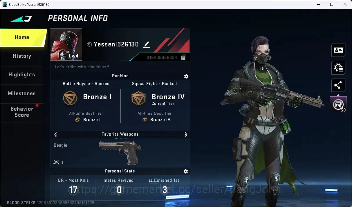 Blood Strike Accounts ASIA | 1 ULTRA: UMP45-Ascension | 1 LEGENDARY: Kal image 1