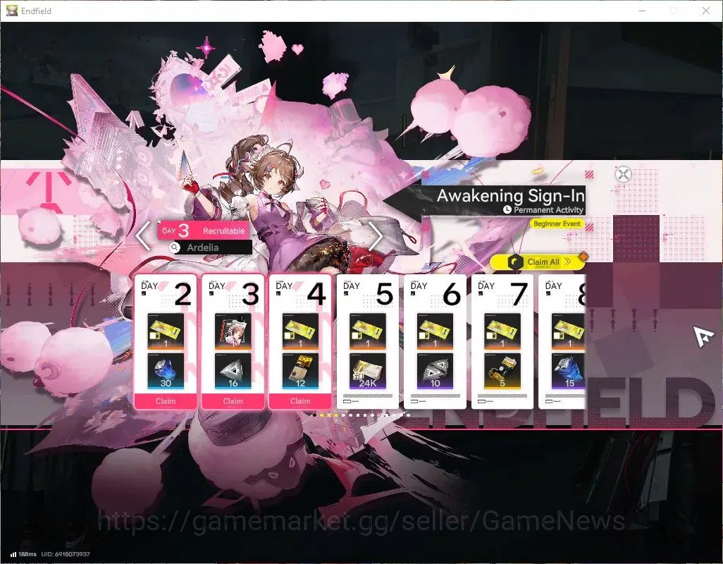 Arknights: Endfield Accounts NA/EU|Lv2|Fresh Starter|3SSR+1(*6WEP)+6SRChar|Embe image 2