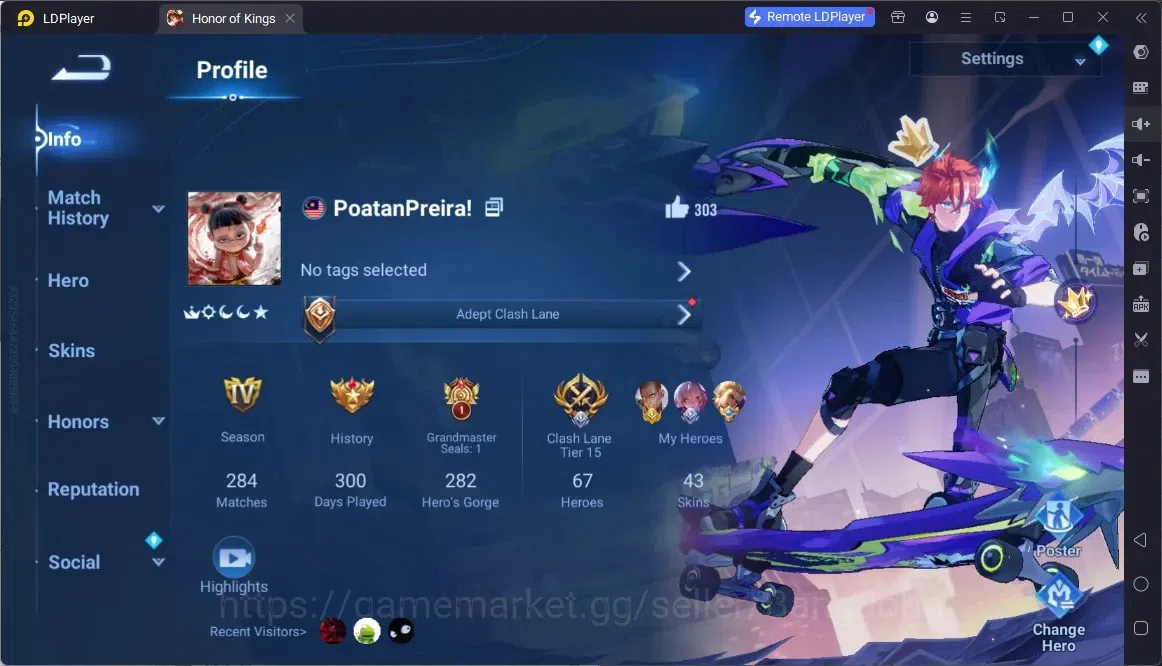 Honor of Kings Accounts Global | 67H 43S | PRECIOUS Sun Ce, RARE Biron, GM image 1