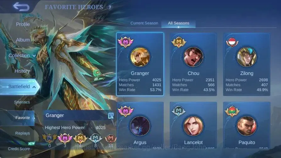 Mobile Legends: Bang Bang Accounts Global|Skin 266|Renowned|PRIME Granger|SoulStalker image 15