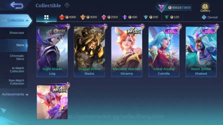 Mobile Legends: Bang Bang Accounts Global|Skin 266|Renowned|PRIME Granger|SoulStalker image 6